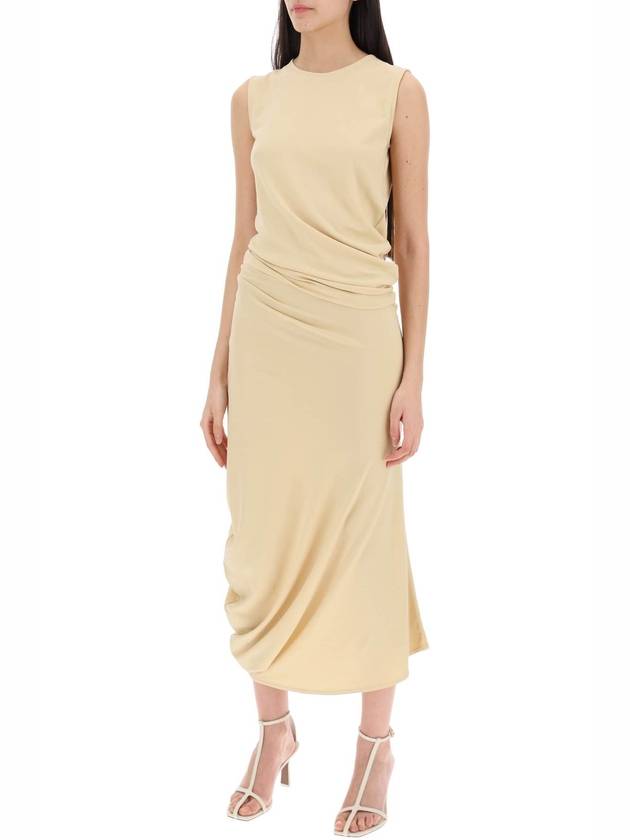 Fitted Twisted Midi Dress Sand - LEMAIRE - BALAAN 5