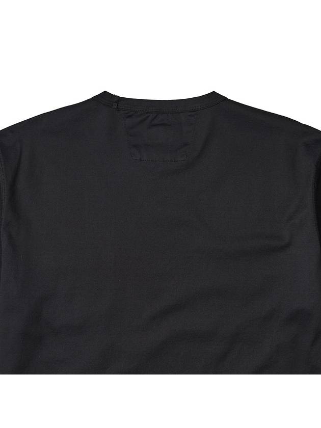 Pocket Logo Cotton  Short Sleeve T-Shirt Black - CP COMPANY - BALAAN 7