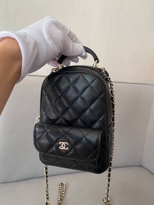 Classic top handle mini backpack caviar black gold AP3753 - CHANEL - BALAAN 9