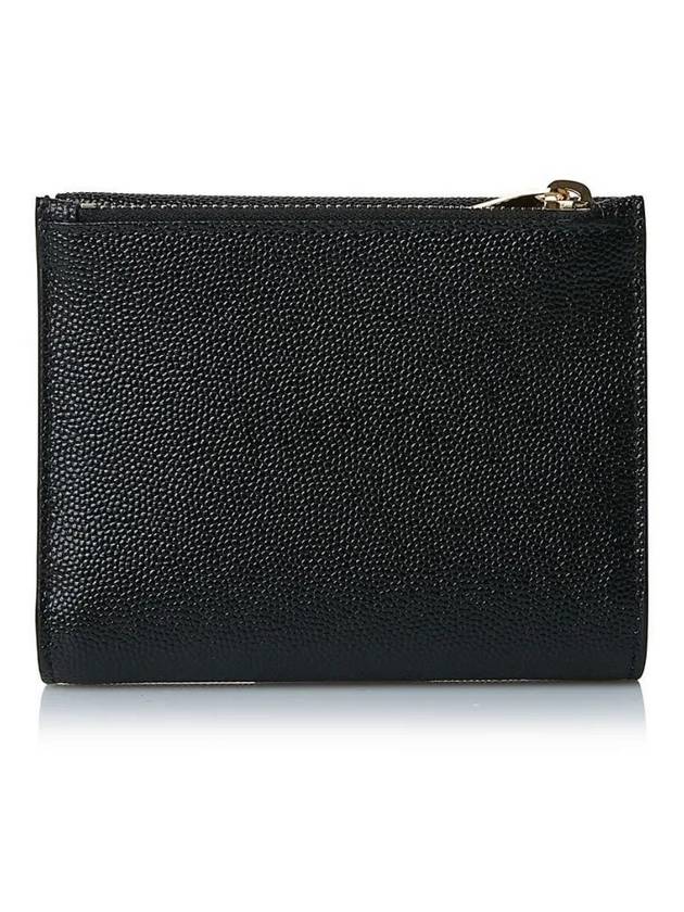 Uptown Compact Grain De Poudre Embossed Leather Halfwallet Black - SAINT LAURENT - BALAAN 4