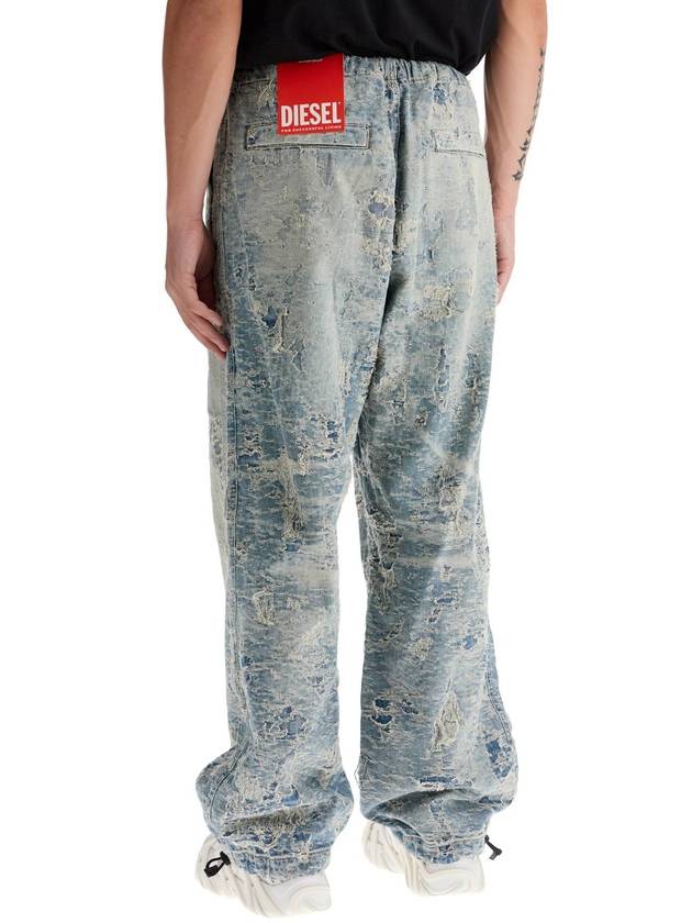 distressed denim jacquard pants - DIESEL - BALAAN 3