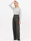 Double Buckle Wide Pants Charcoal - JUN BY JUN K - BALAAN 3