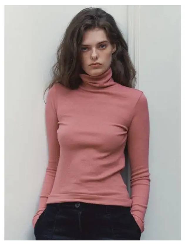 SLIM FIT TURTLE NECK TOP ROUGE PINK - BENSIMON - BALAAN 1