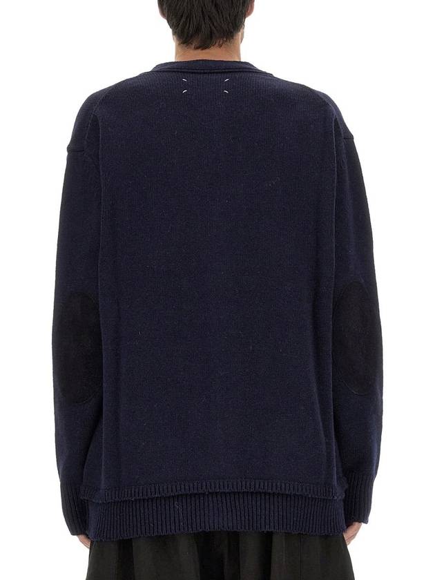 Elbow Patch Cardigan Navy - MAISON MARGIELA - BALAAN 4