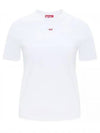 T Leg D Regular Fit Cotton Short Sleeve T-Shirt White - DIESEL - BALAAN 2