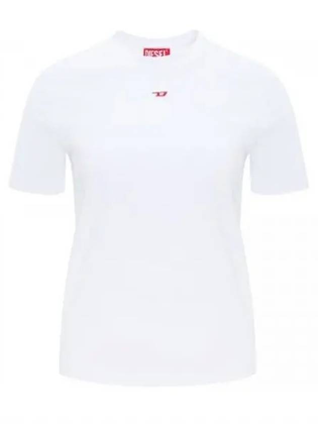 T Leg D Regular Fit Cotton Short Sleeve T-Shirt White - DIESEL - BALAAN 2