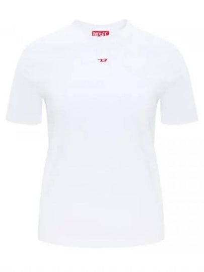 T Leg D Regular Fit Cotton Short Sleeve T-Shirt White - DIESEL - BALAAN 2