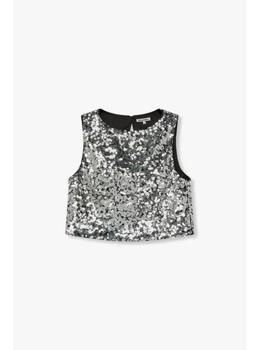 Square Sequin Sleeveless Top Jenny Silver - REFORMATION - BALAAN 1