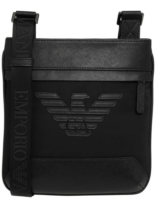 Logo Small Leather Cross Bag Black - EMPORIO ARMANI - BALAAN.