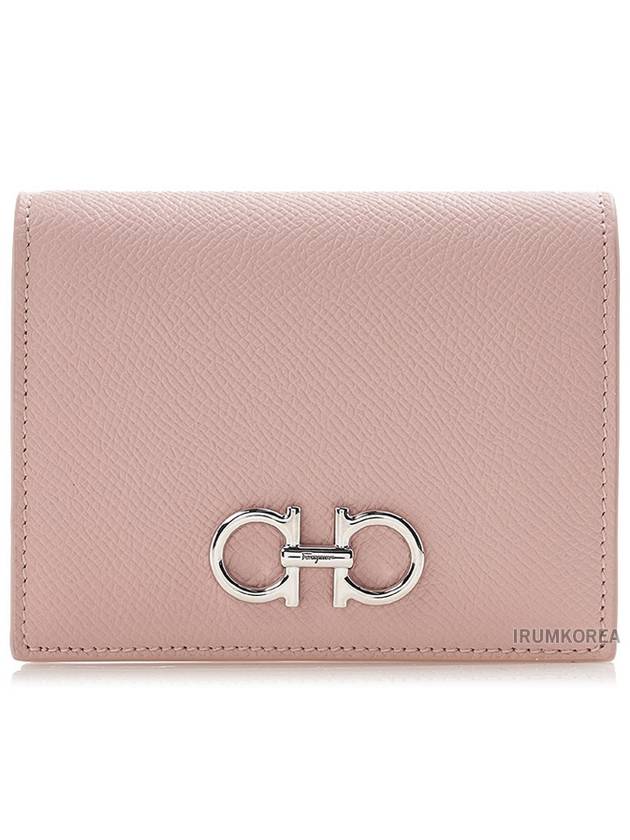 Gancini Compact Half Wallet Pink - SALVATORE FERRAGAMO - BALAAN 2