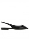 Women's Anais Patent Logo Slingback Flats Black - SAINT LAURENT - BALAAN 2