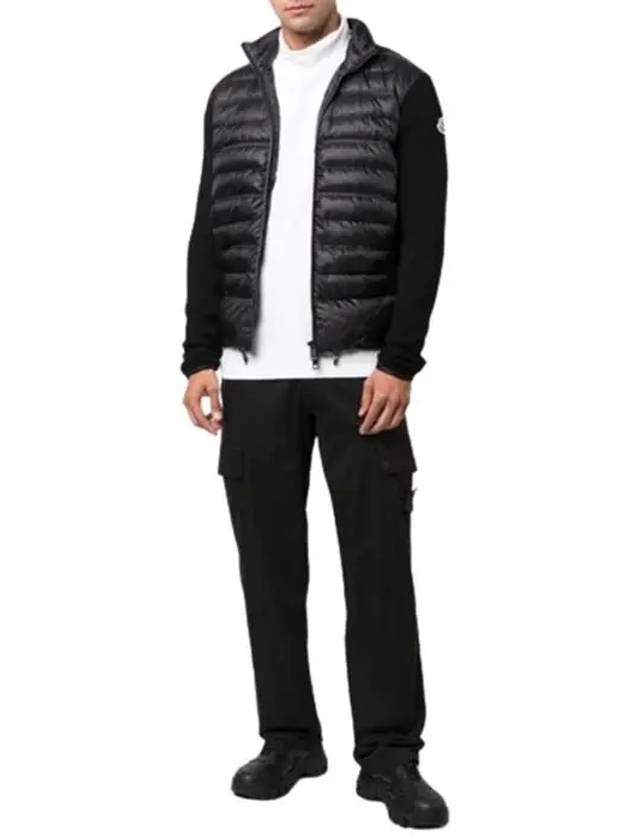 TRICOT Padded Wool Cardigan Black - MONCLER - BALAAN 4