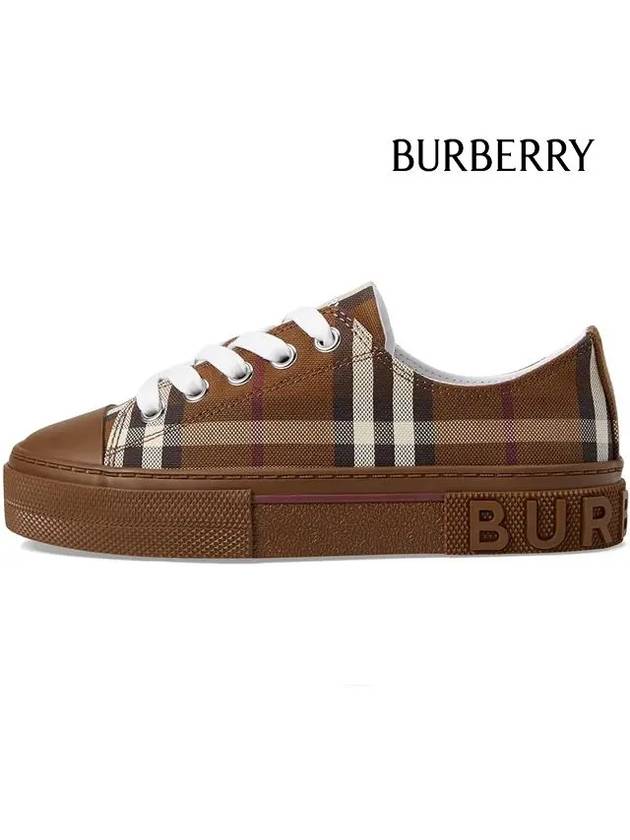 Kids Check Minijack Low Top Sneakers Birch Brown - BURBERRY - BALAAN 3