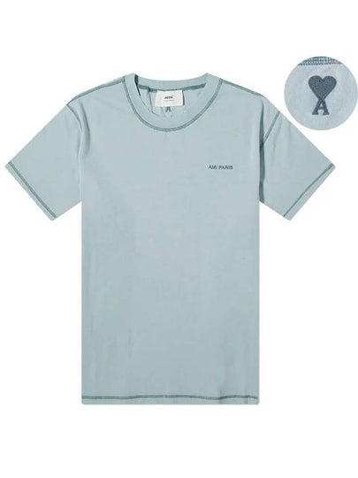 Fade out embroid logo short sleeve t-shirt mint - AMI - BALAAN 2