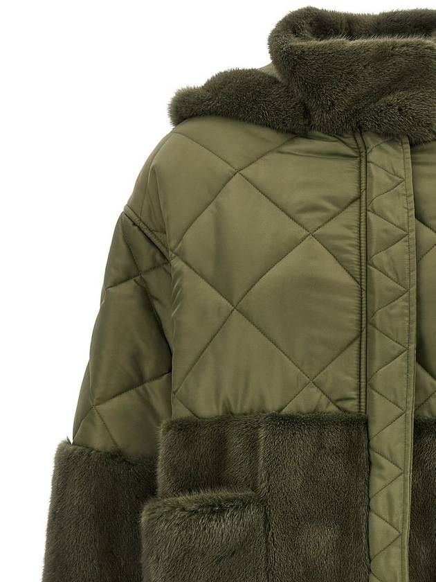 Blancha® 'Nylon Diamond-Visone' Long Down Jacket - BLANCHA - BALAAN 3