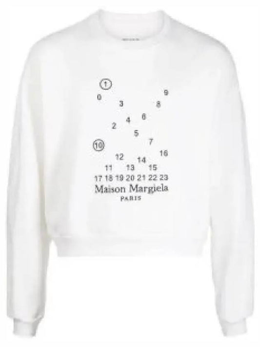 Women's Numbering Logo Print Cotton Sweatshirt White - MAISON MARGIELA - BALAAN 2