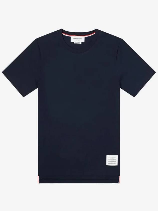 Men's Side Slit Relaxed Short Sleeve T-Shirt Navy - THOM BROWNE - BALAAN 2