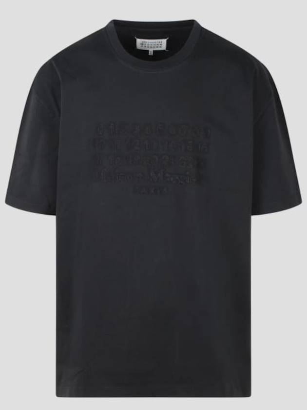 Embroidered Logo Cotton Short Sleeve T-Shirt Black - MAISON MARGIELA - BALAAN 2