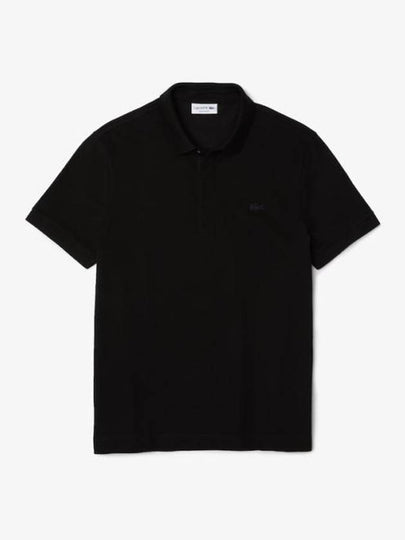 Men's Paris Regular Fit Stretch Cotton Pique Short Sleeve Polo Shirt Black - LACOSTE - BALAAN 2