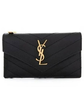 Quilted embossed flap card wallet 271691 - SAINT LAURENT - BALAAN 1