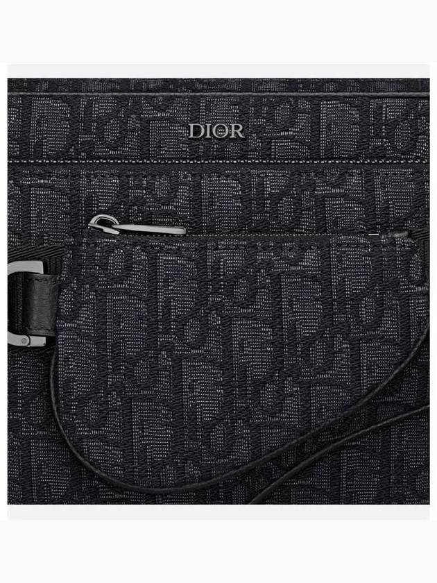 Oblique Jacquard Saddle Triple Pouch Cross Bag Black - DIOR - BALAAN 7