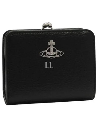 Re-Vegan Silver Logo Half Wallet Black - VIVIENNE WESTWOOD - BALAAN 2