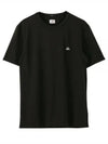 Tacting Pique Logo Crew Neck Short Sleeve T-Shirt Black - CP COMPANY - BALAAN 2