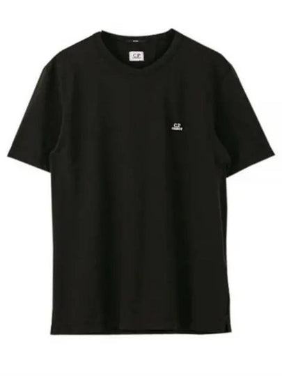 Tacting Pique Logo Crew Neck Short Sleeve T-Shirt Black - CP COMPANY - BALAAN 2