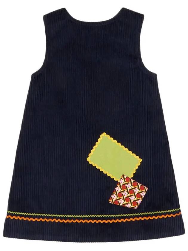 Kids Corduroy Patch Dress Navy MP178027 420 - MISHA&PUFF - BALAAN 3