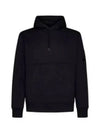 Logo Patch Drawstring Hoodie Black - CP COMPANY - BALAAN 2