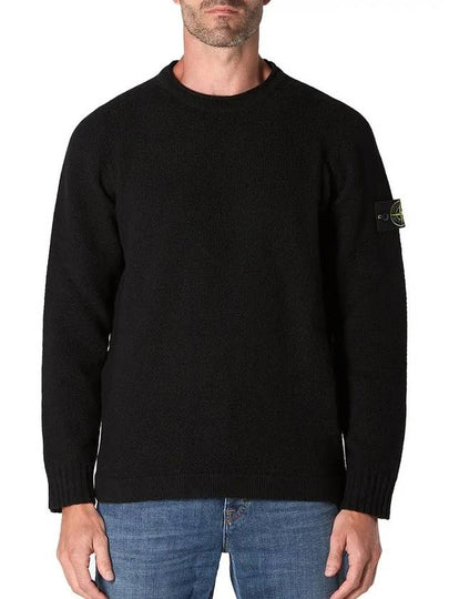 Compass Badge Wool Knit Top Black - STONE ISLAND - BALAAN 2