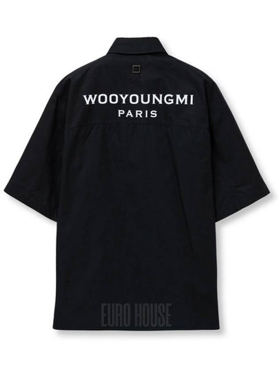 Men's Back Logo Cotton Short Sleeve Shirt Black - WOOYOUNGMI - BALAAN 2