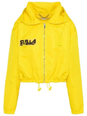 Logo Recycled Crop Hooded Jacket Yellow - STELLA MCCARTNEY - BALAAN 1