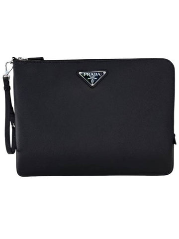 24SS triangle logo saffiano strap clutch 2NH0232 - PRADA - BALAAN 1