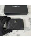 Classic Zipped Coin Purse Grained Calfskin Silver Black - CHANEL - BALAAN 4