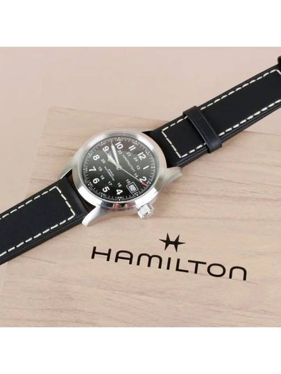 Khaki Field Leather Watch Black - HAMILTON - BALAAN 2