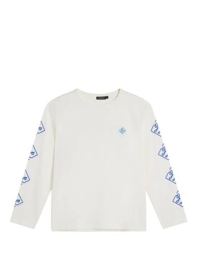 Camilo Graphic Crew Neck Long Sleeve T-Shirt Cloud White - J.LINDEBERG - BALAAN 2