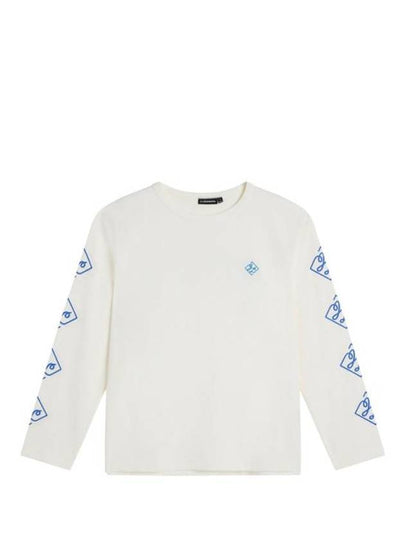 Camilo Graphic Crew Neck Long Sleeve T-Shirt Cloud White - J.LINDEBERG - BALAAN 2