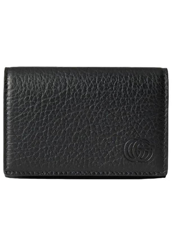 Double G Leather Card Wallet Black - GUCCI - BALAAN 1