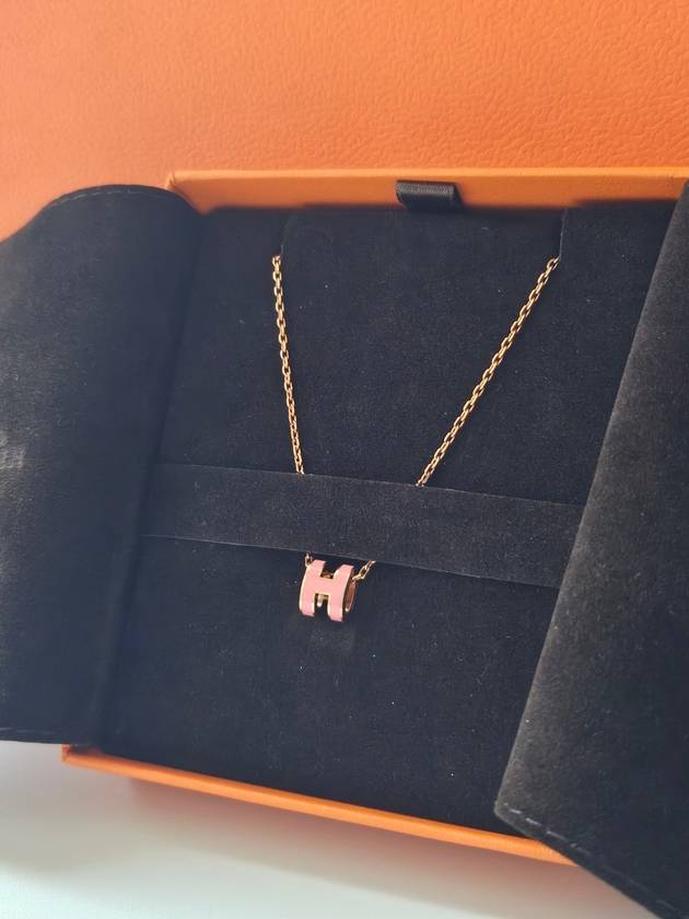 Mini Pop H Pendant Necklace Rose Gold - HERMES - BALAAN 2