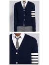 Men's Diagonal Classic Cashmere Cardigan Navy - THOM BROWNE - BALAAN 6