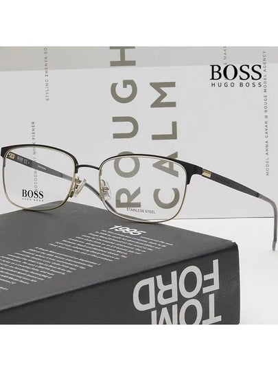 Hugo Boss Glasses Frame BOSS1166 I46 Ultralight Stainless Steel Black Gold - HUGO BOSS - BALAAN 2