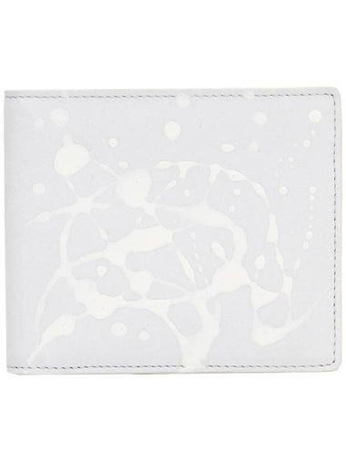 Numbering Stitch Paint Leather Half Wallet Off White - MAISON MARGIELA - BALAAN 1