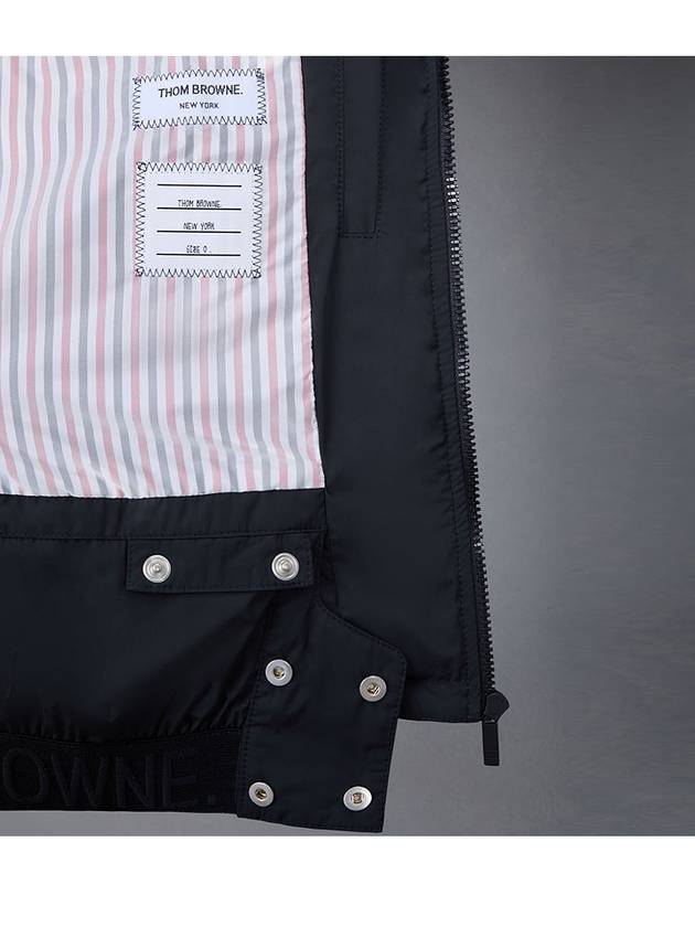 4 Bar Poly Twill Down Vest Charcoal - THOM BROWNE - BALAAN 6