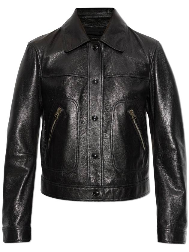 Tom Ford Leather Jacket, Women's, Black - TOM FORD - BALAAN 1