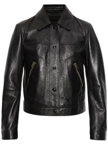 Tom Ford Leather Jacket, Women's, Black - TOM FORD - BALAAN 1