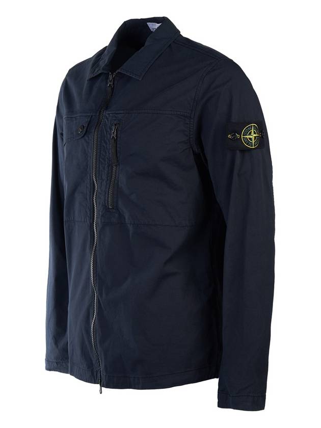 Supima Cotton Twill Stretch-TC Jacket Navy Blue - STONE ISLAND - BALAAN 3