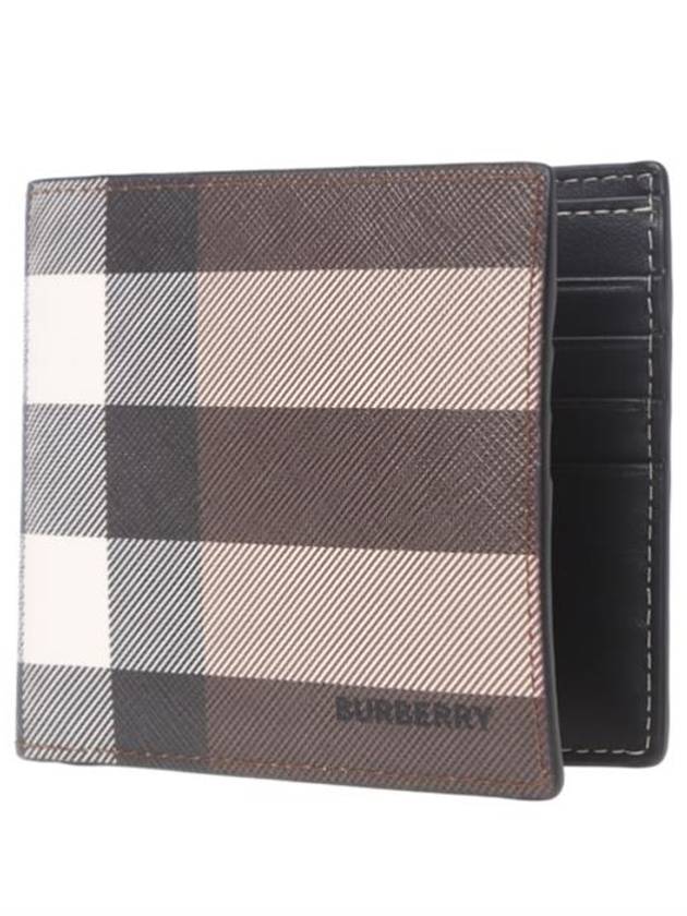 Check Leather International Bifold Wallet Dark Birch Brown - BURBERRY - BALAAN 4