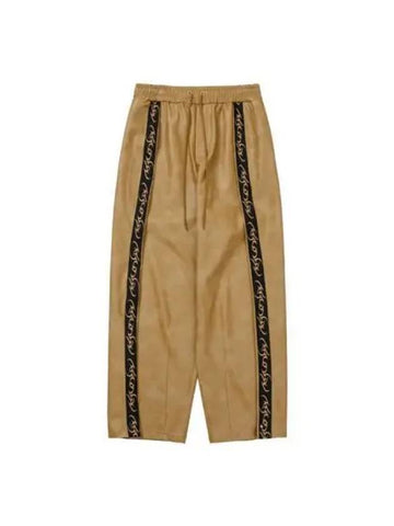 Vegan leather one tuck track pants camel - AJOBYAJO - BALAAN 1