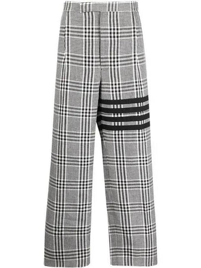 4 Bar Tartan Check Linen Slacks Grey - THOM BROWNE - BALAAN 2